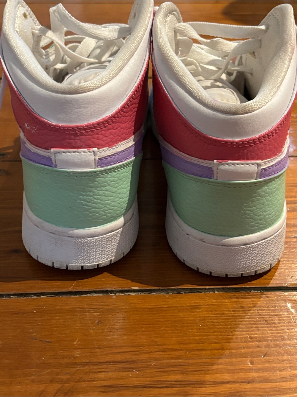 Nike Kids Multicolor Mid-Top Sneakers - White, Pink, Blue, Yellow, Green - Picture 5 of 11